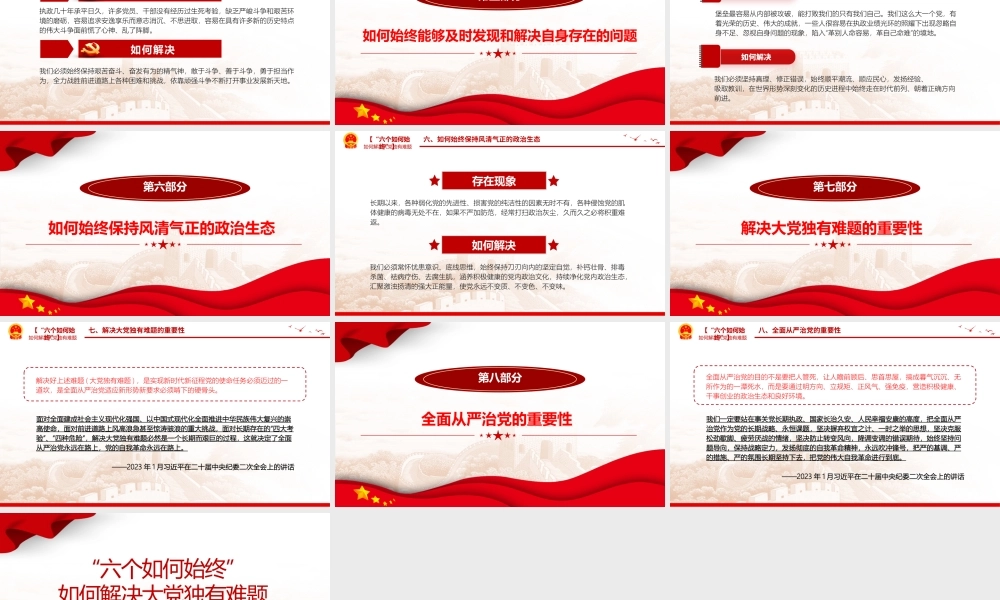 2024“六个如何始终”如何解决大党独有难题微党课PPT.pptx