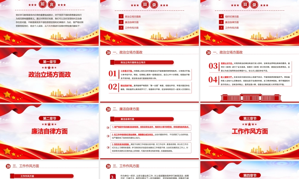 2024党纪学习教育六大方面个人对照检查材料PPT党课.pptx