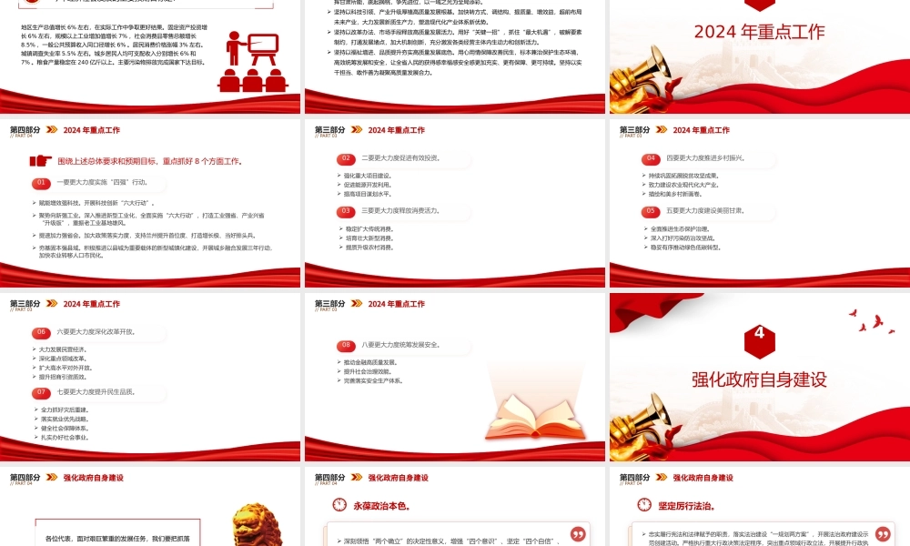 2024甘肃省政府工作报告全文PPT红色精美政府工作汇报党课.pptx
