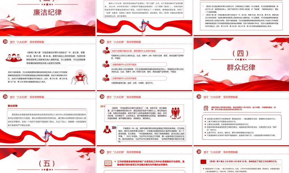2024恪守“六大纪律”筑牢思想根基PPT精美创意扎实开展党纪学习教育专栏党课模板.pptx
