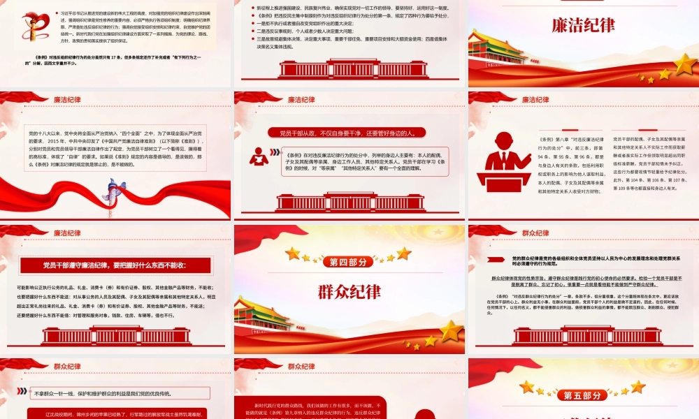 2024恪守六大纪律筑牢思想根基红色精美党员干部增强定力涵养正气微党课.pptx