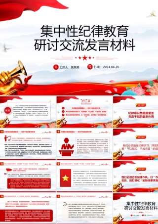 2024年集中性纪律教育研讨交流发言材料PPT党纪学习教育微党课.pptx