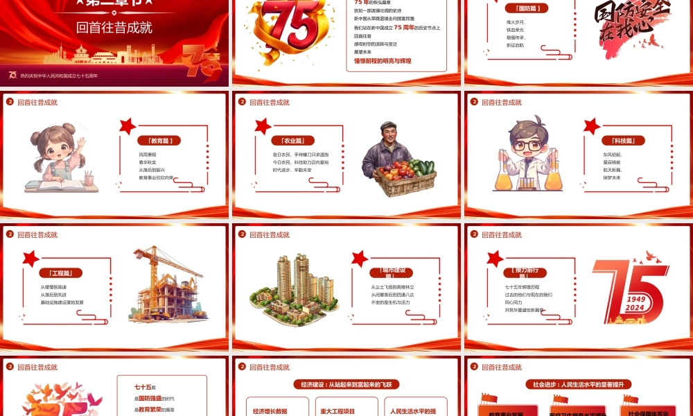 2024热烈庆祝中华人民共和国成立七十五周年PPT党课下载.pptx