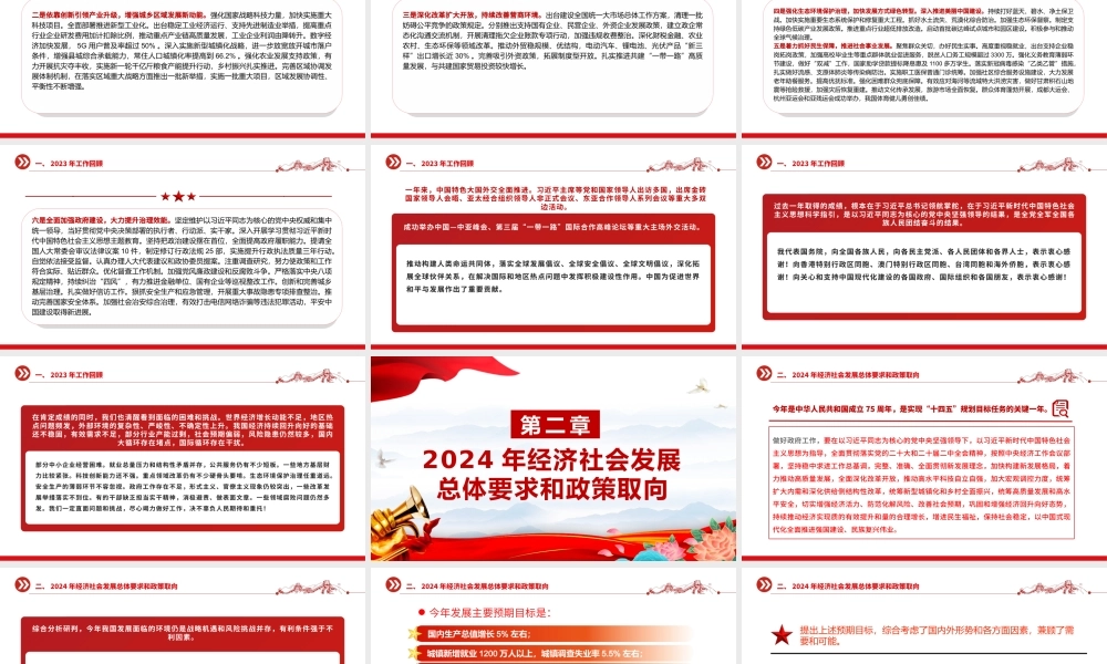 2024政府工作报告全文PPT红色大气使命重在担当奋斗创造未来党课课件.pptx