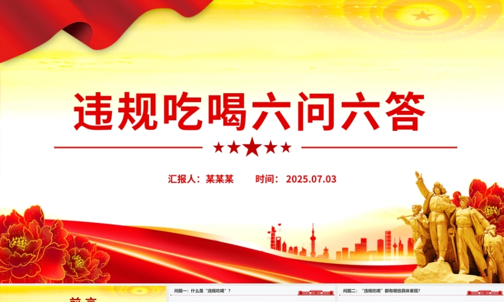 2025违规吃喝六问六答PPT党纪党课.pptx