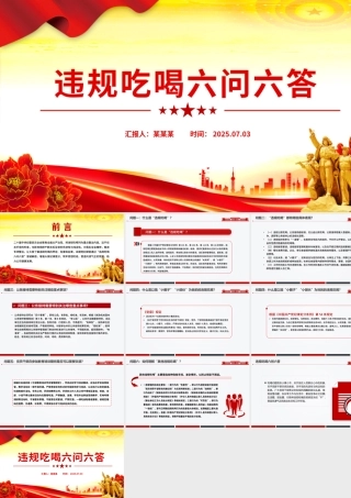 2025违规吃喝六问六答PPT党纪党课.pptx