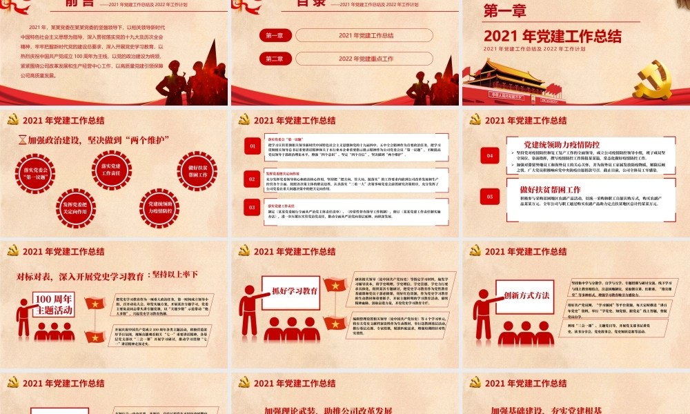 PPT课件：国有企业党委2021年党建工作总结及2022年工作计划.pptx