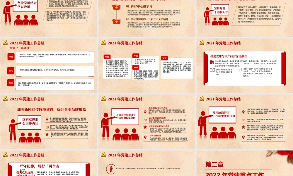 PPT课件：国有企业党委2021年党建工作总结及2022年工作计划.pptx