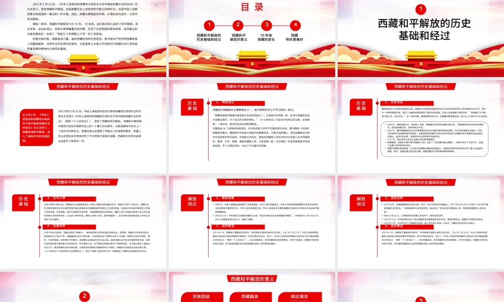 传承红色精神积蓄奋斗力量西藏和平解放70周年党课ppt.pptx