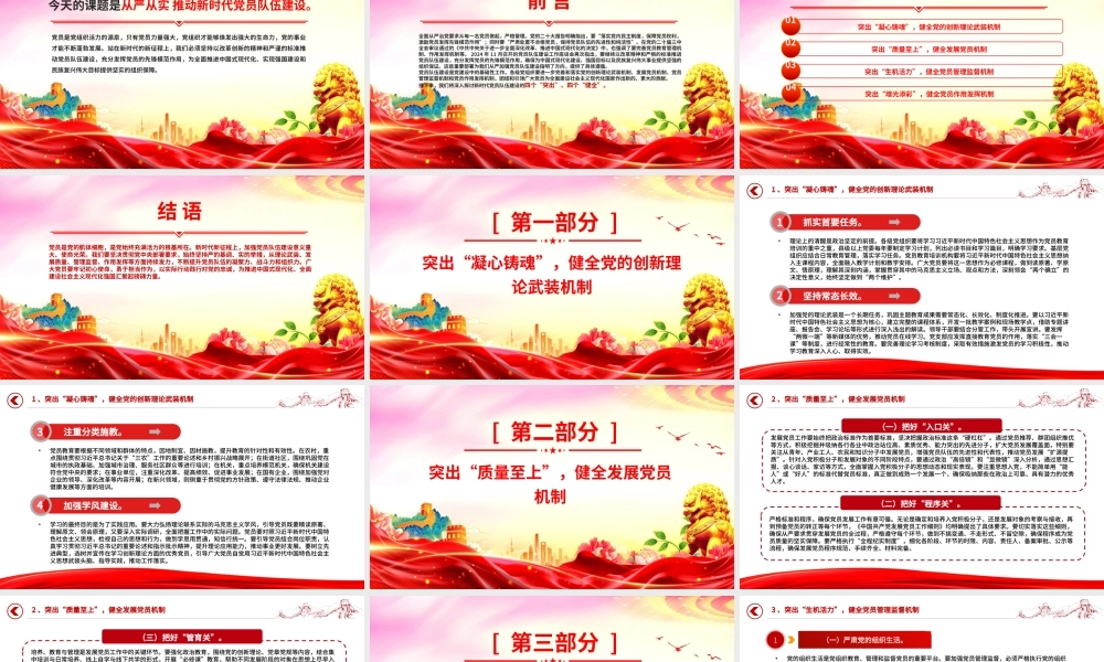 从严从实推动新时代党员队伍建设PPT组织建设党课课件.pptx