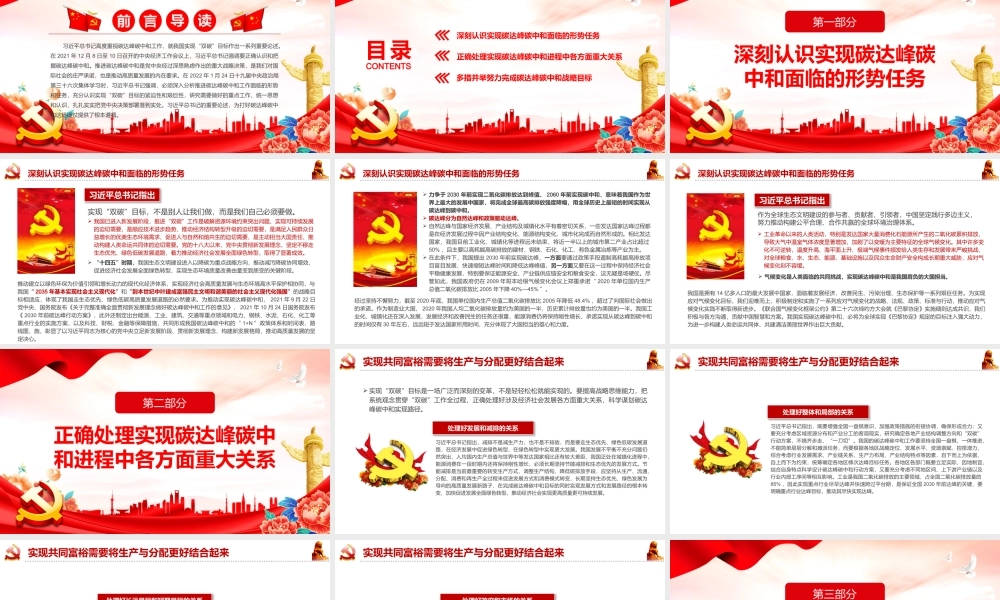 打好碳达峰碳中和这场硬仗PPT精品关于碳达峰碳中和专题党课课件模板.pptx