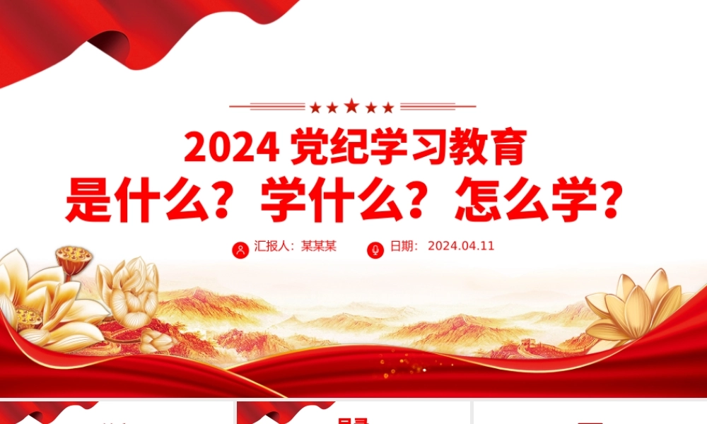 大气党政风2024年党纪学习教育是什么学什么怎么学党的纪律建设PPT.pptx