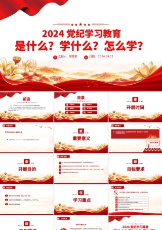 大气党政风2024年党纪学习教育是什么学什么怎么学党的纪律建设PPT.pptx