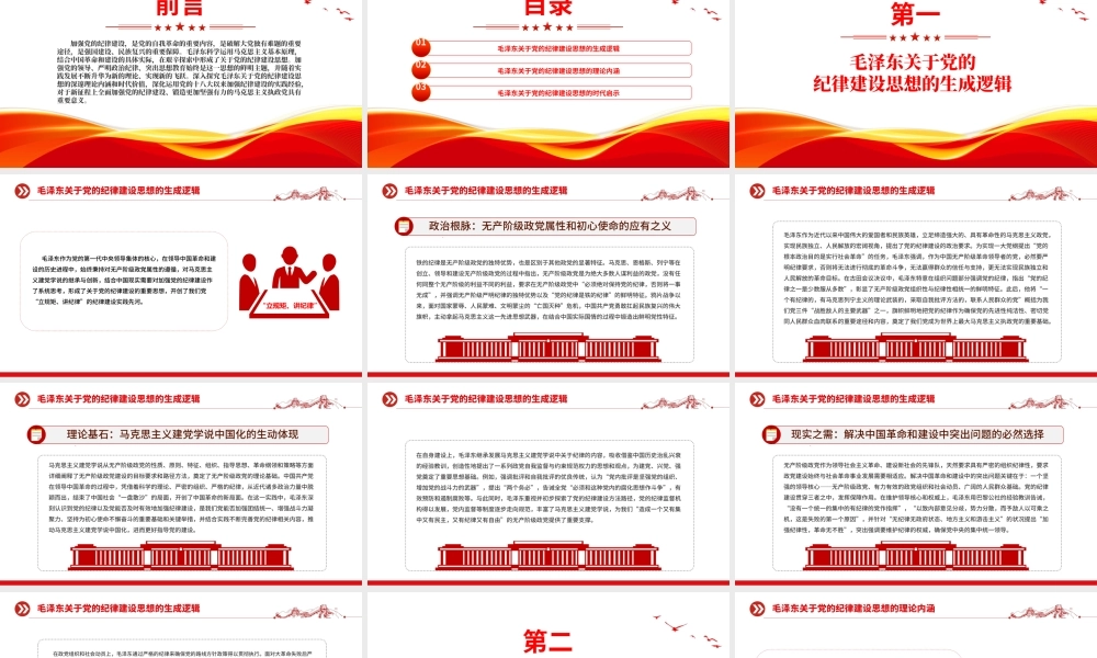 大气简洁毛泽东关于党的纪律建设思想的理论内涵及时代价值PPT下载.pptx