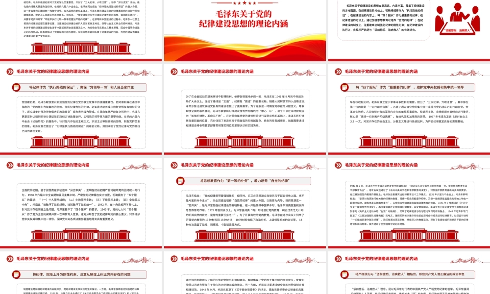 大气简洁毛泽东关于党的纪律建设思想的理论内涵及时代价值PPT下载.pptx