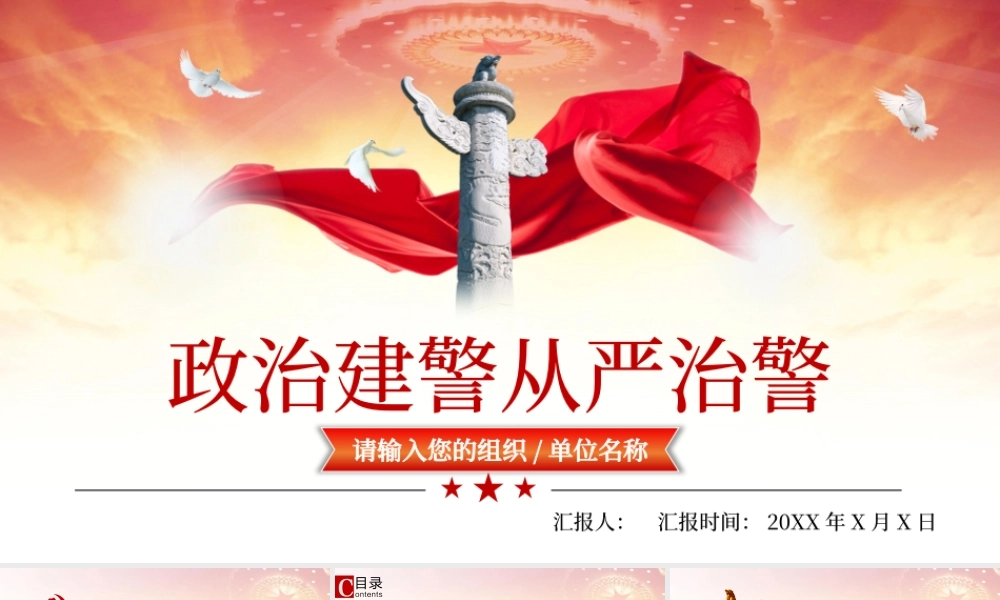 大气简约党政风不忘初心牢记使命坚持政治治警全面从严治警.pptx