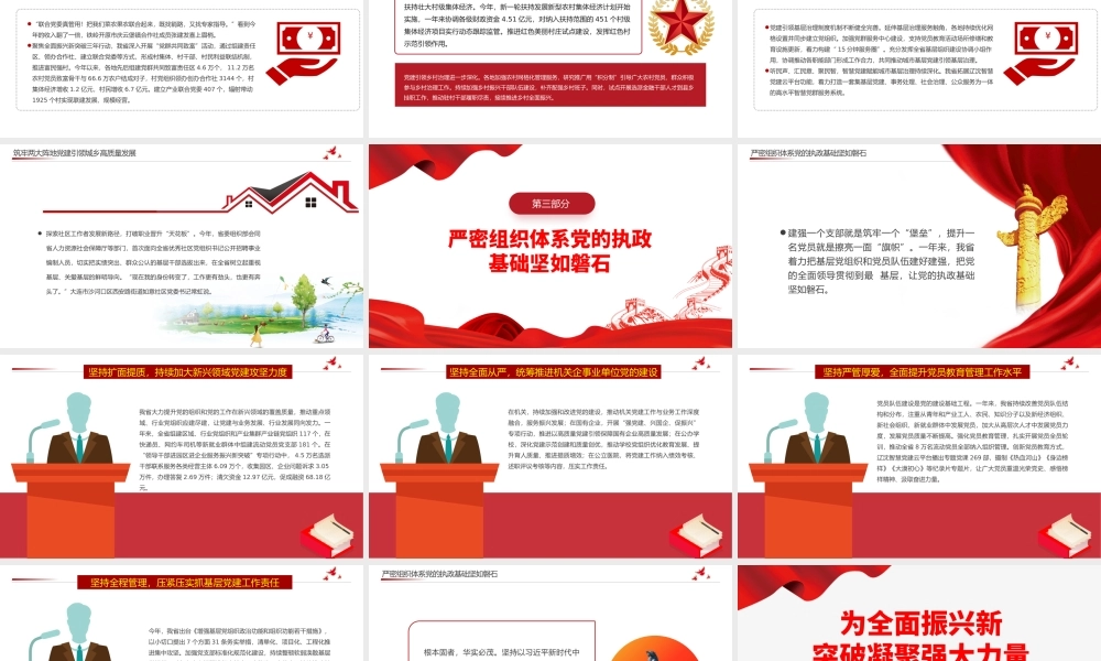 党的基层组织建设工作综述PPT大气精美年度党建总结汇报模板.pptx