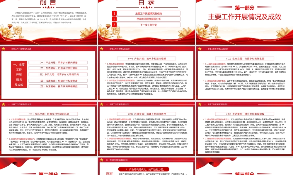 党建引领乡村振兴工作总结PPT模板课件.pptx