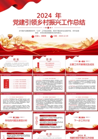 党建引领乡村振兴工作总结PPT模板课件.pptx