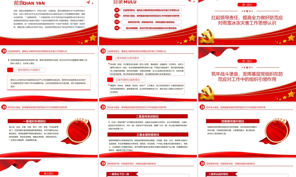 党旗在基层一线高高飘扬PPT红色大气党员先锋模范作用微党课.pptx