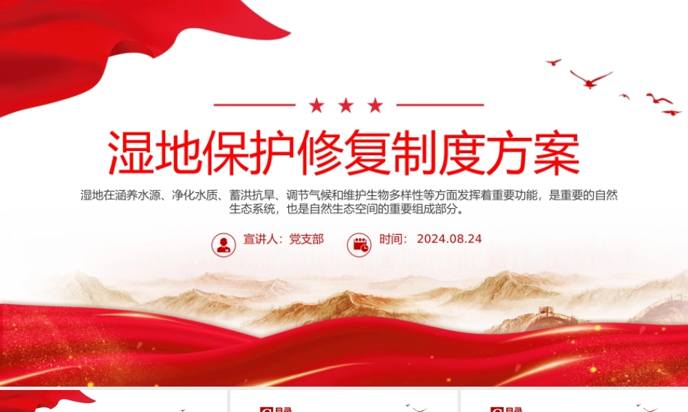 党政风关于湿地保护修复制度方案PPT课件.pptx