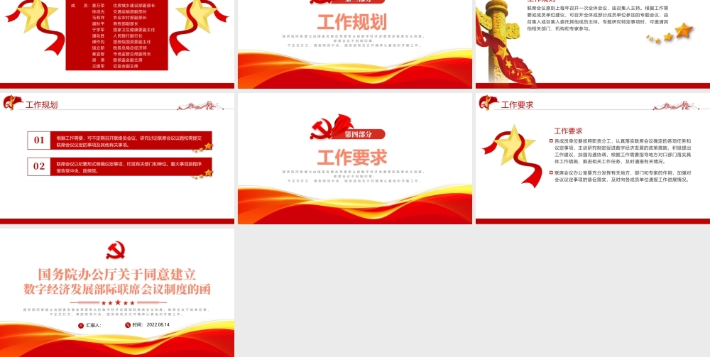 党政风关于统一建立数字经济发展部级联席会议制度的函PPT专题党课课件模板.pptx