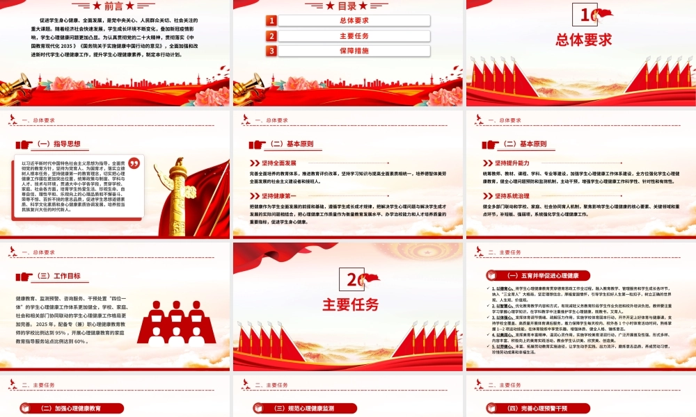 党政风全面加强和改进新时代学生心理健康工作专项行动计划（2023—2025年）PPT课件.pptx