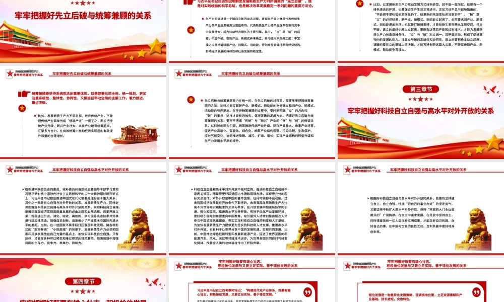 发展新质生产力要牢牢把握好六个关系PPT党政风党员干部学习教育党课课件.pptx