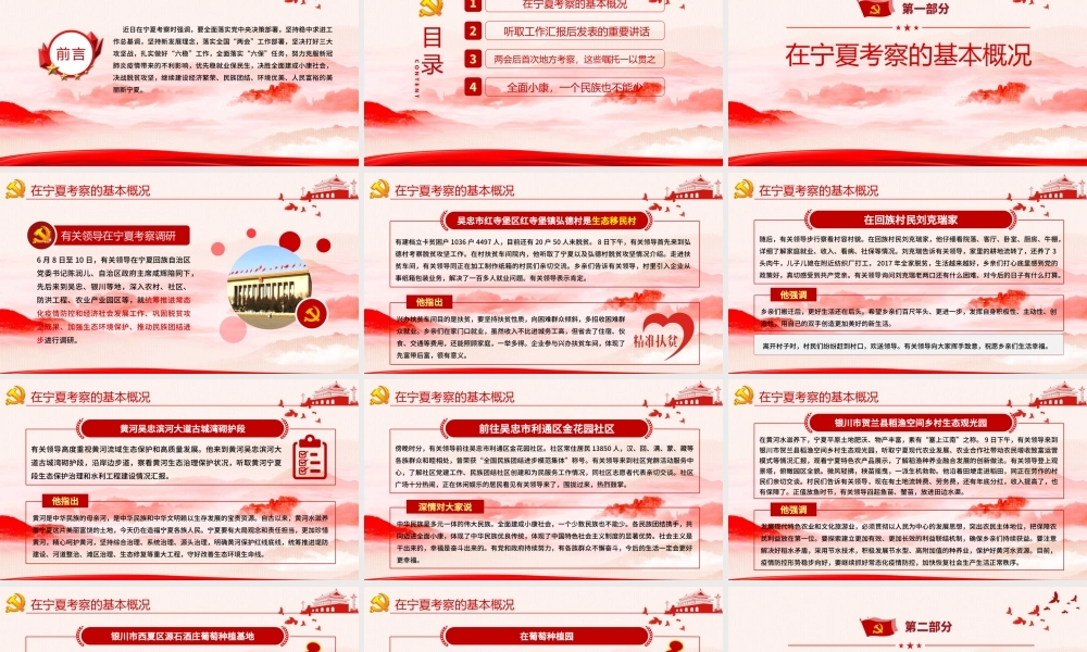 粉色云海党建风地域党课之在宁夏考察的重要讲话精神学习党课PPT.pptx
