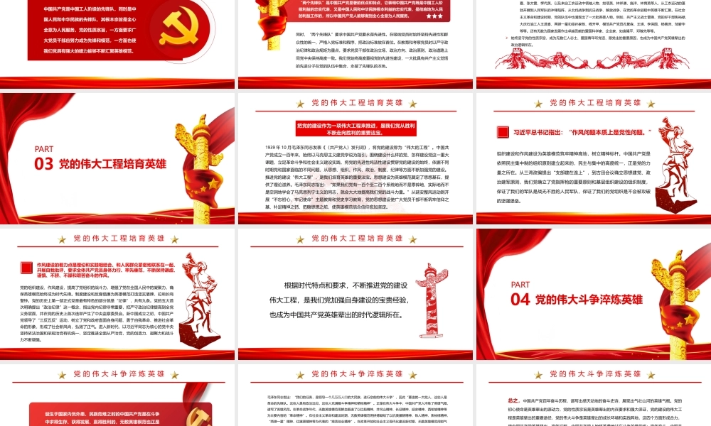 共产党人英雄辈出的强大动因PPT红色党政风党员干部学习教育专题党课课件.pptx