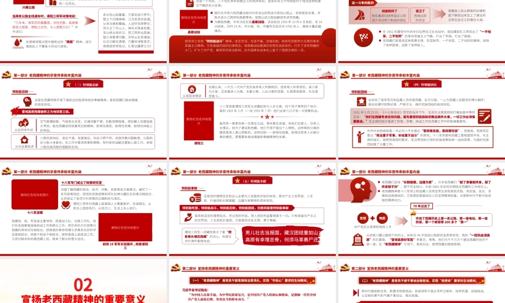 弘扬老西藏精神PPT特别能吃苦战斗忍耐团结奉献建设团结富裕文明和谐美丽的社会主义现代化新西藏党课.pptx