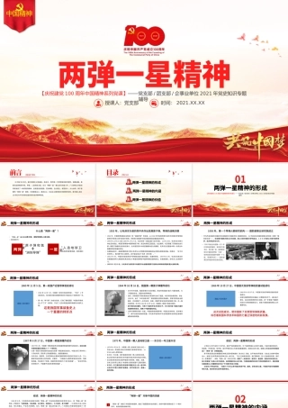 弘扬两弹一星精神PPT建党100周年中国精神谱系热爱祖国无私奉献自力更生艰苦奋斗大力协同勇于登攀科学家精神党课课件.pptx