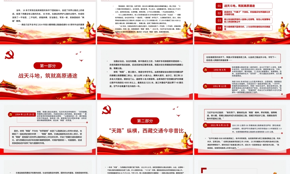 弘扬两路精神迈向交通强国PPT建党100周年中国精神谱系专题党课课件.pptx