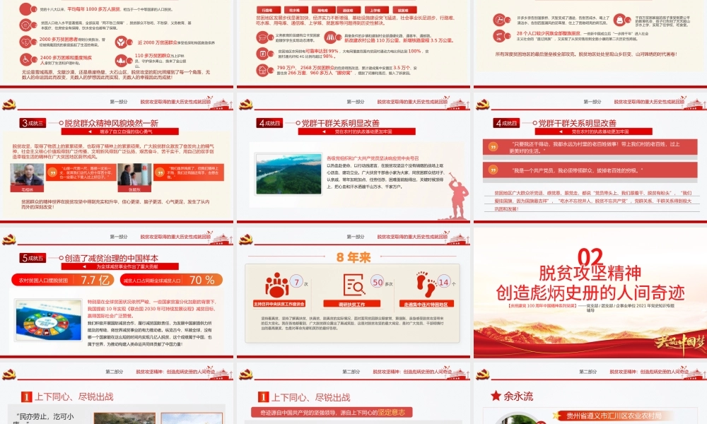 弘扬脱贫攻坚精神PPT红色大气中国精神谱系巩固拓展脱贫成果专题党政党课课件.pptx