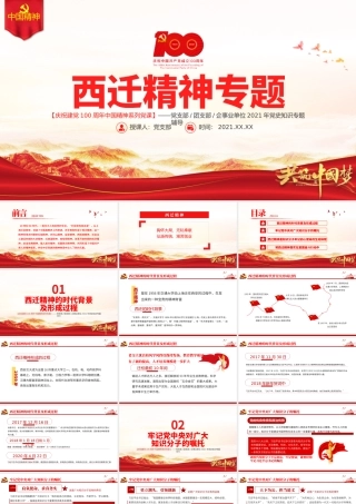 弘扬西迁精神矢志爱国奋斗PPT建党100周年中国精神谱系胸怀大局无私奉献弘扬传统艰苦创业党员教育党课.pptx