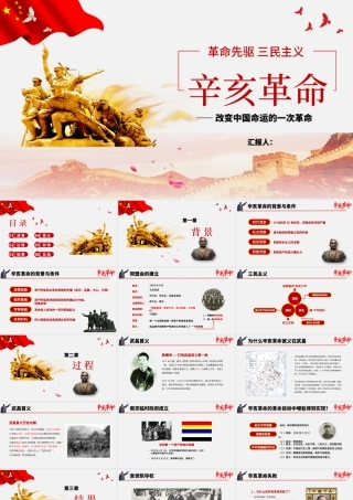 红色大气简约党课历史党政辛亥革命课件PPT模板.pptx