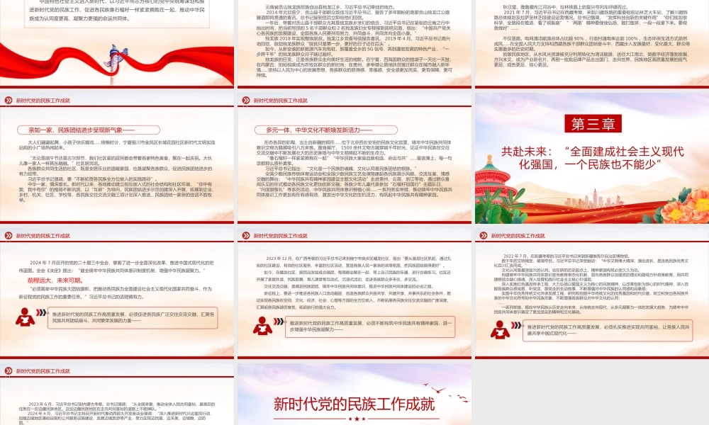 红色大气新时代党的民族工作成就PPT铸牢中华民族共同体意识党课课件.pptx