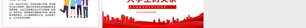 红色党政风新中国建设和大学生的关系PPT专题党课课件模板.pptx