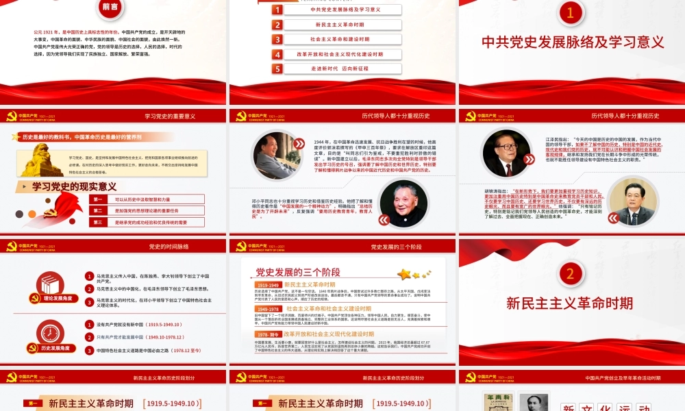 红色极简风七一建党节建党100周年中国共产党简史授课专题党课PPT.pptx