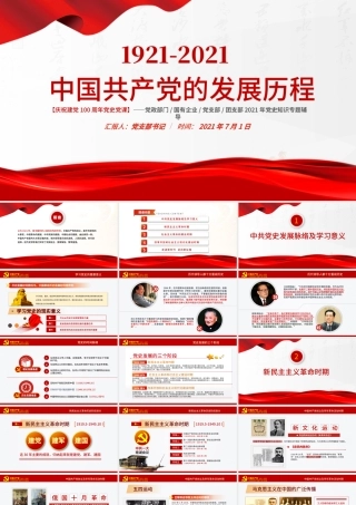 红色极简风七一建党节建党100周年中国共产党简史授课专题党课PPT.pptx