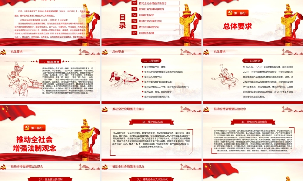 红色简约大气党政风法治社会建设实施纲要.pptx