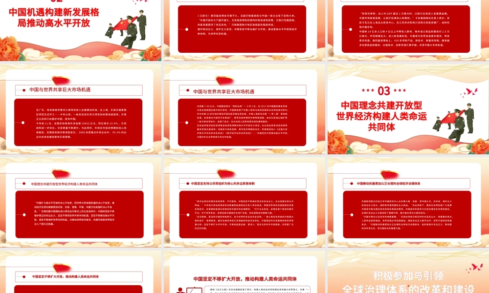 积极参与引领全球治理体系的改革和建设PPT红色党政风党员干部学党课专题课件模板.pptx