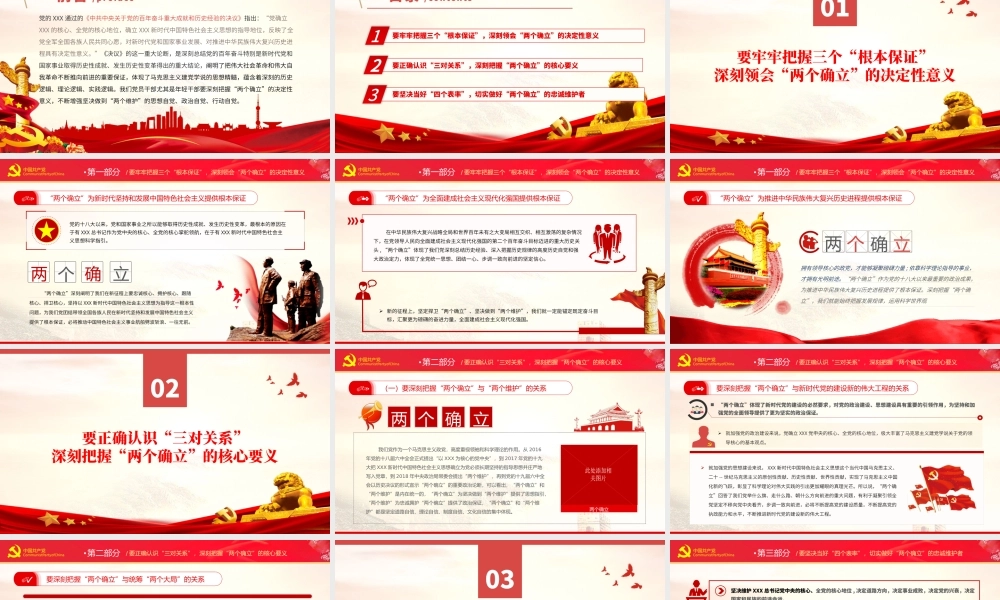 坚决当好“四个表率”做好“两个确立”的忠诚维护者PPT红色简约风党员干部学习教育专题党课课件模板.pptx