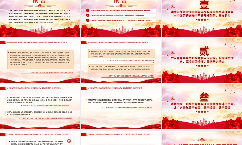 简洁大气奋力书写挺膺担当的青春篇章PPT青年党课下载.pptx