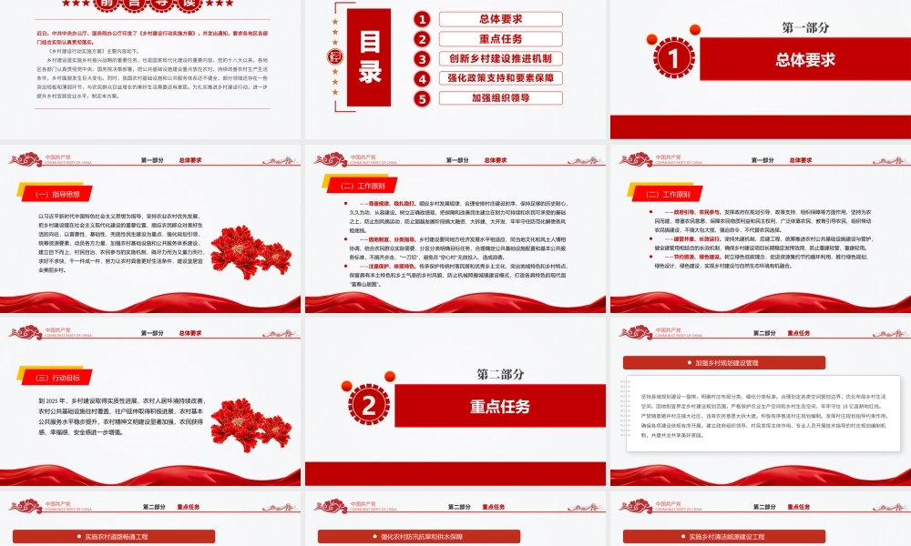 简洁党政风《乡村建设行动实施方案》PPT专题课件.pptx