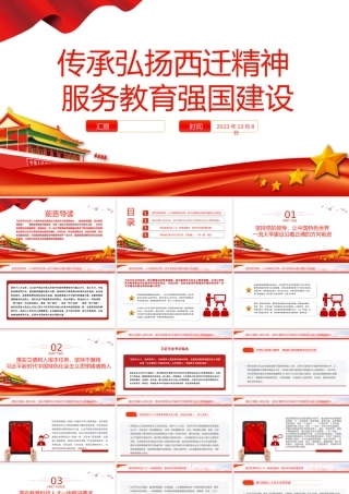 教育强国PPT大气简洁传承弘扬西迁精神服务教育强国建设教育系统党课课件.pptx