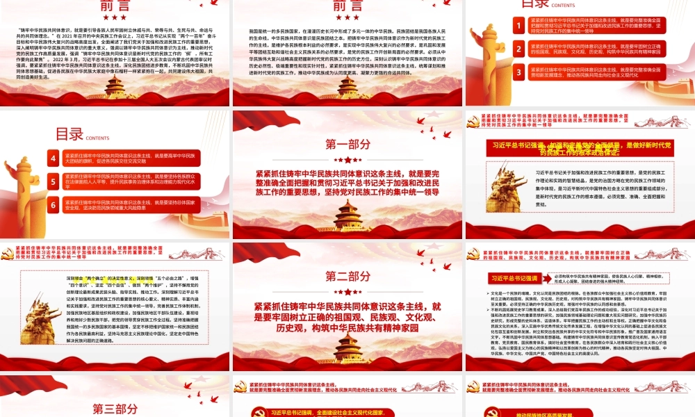 紧紧抓住铸牢中华民族共同体意识这条主线PPT党政风党员干部学习教育专题党课.pptx