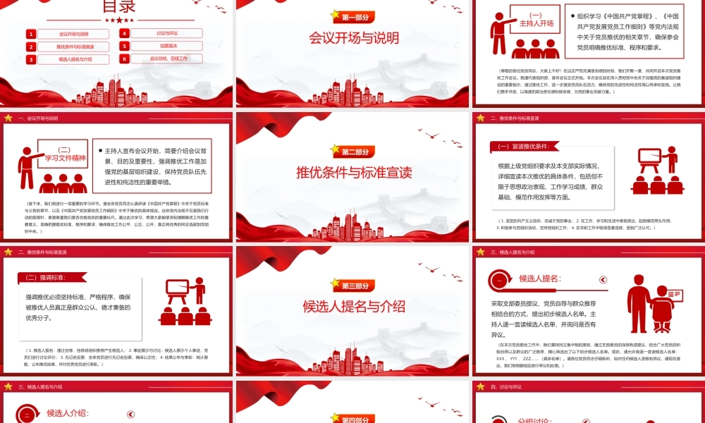 精美创意2024关于党员大会推优会议记录PPT下载.pptx
