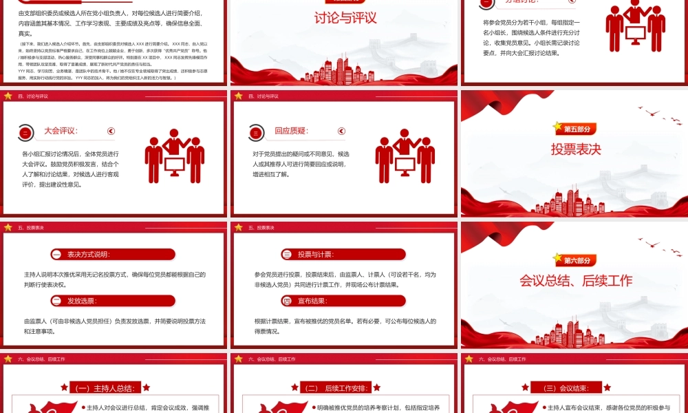 精美创意2024关于党员大会推优会议记录PPT下载.pptx