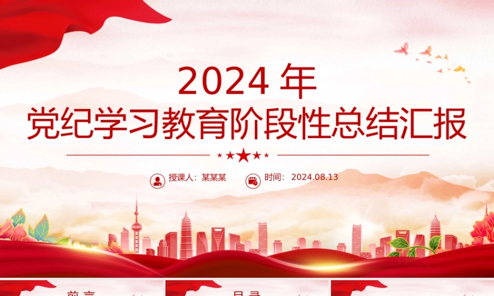 精美简约风党纪学习教育阶段性总结汇报PPT模板下载.pptx